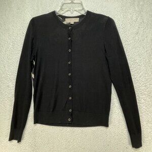 Fenn Wright Manson Studio Women's Black Button-Up Sheer Back Cardigan Sz XS